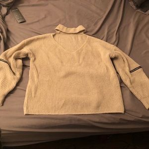 Cream choker sweater